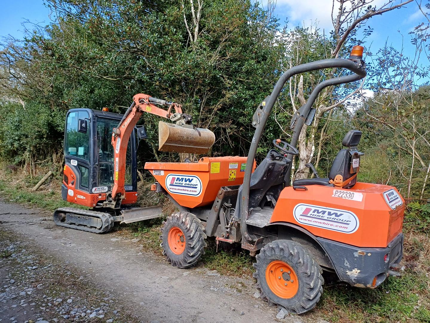 Ausa 1 Ton Cumper and Kubota KX016 Excavator! Delivered to rental job and put to work!
