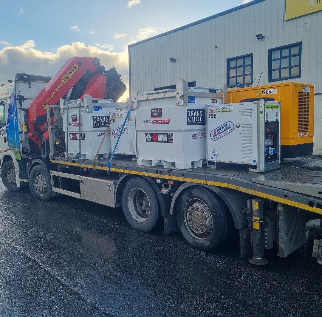 Battery banks + generators & external feeds... Heading away on a rental project .....  Powering up Substations whist waiting on the grid