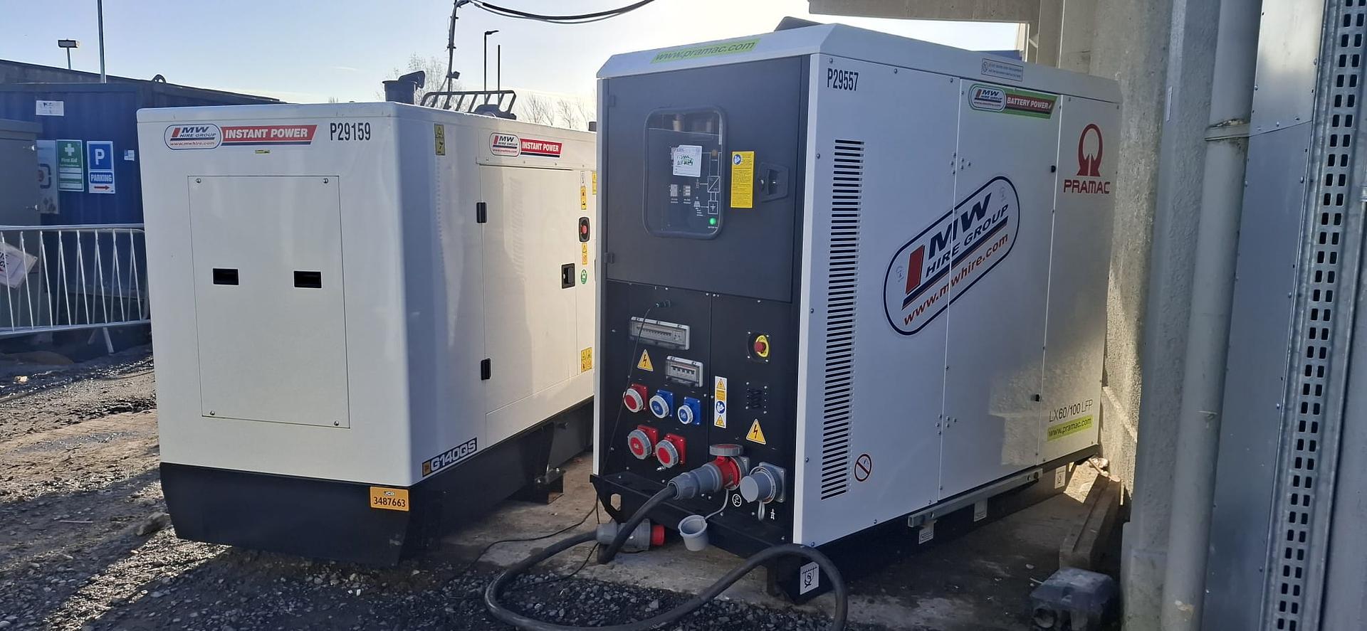 Pramac 60/ 100 Battery bank set up on site on a project in Dublin⚡
