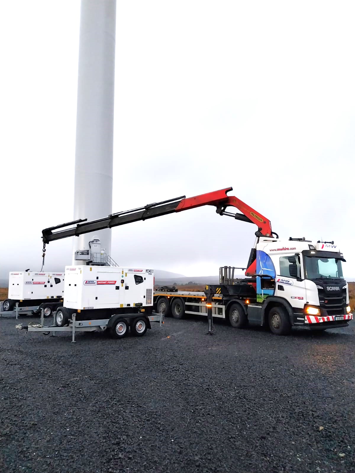 2 x JCB Generators delivered from our Urlingford depot to a wind farm 