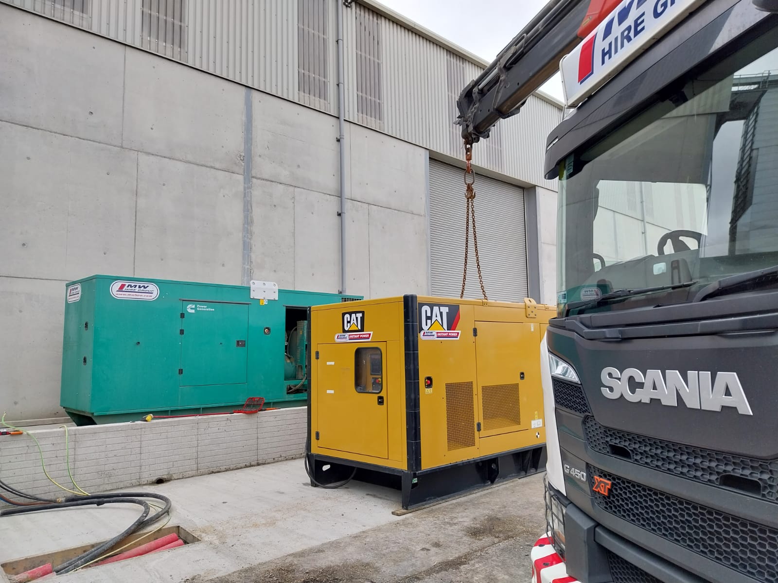 550 KVA CAT out  on hire and being unloaded for one of our customers  