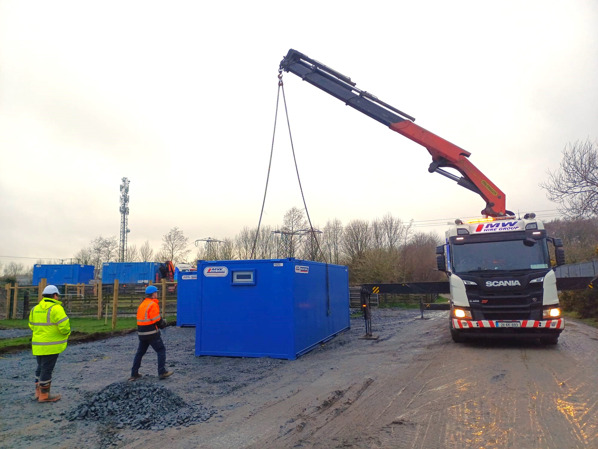 Our drivers delivering a site compound 