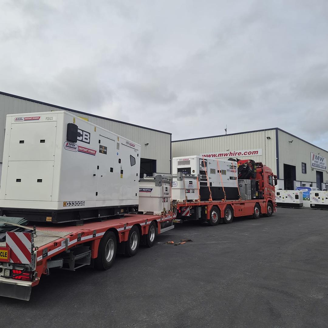 2 x 330 KVA Generators & Fuel tanks loaded for a job