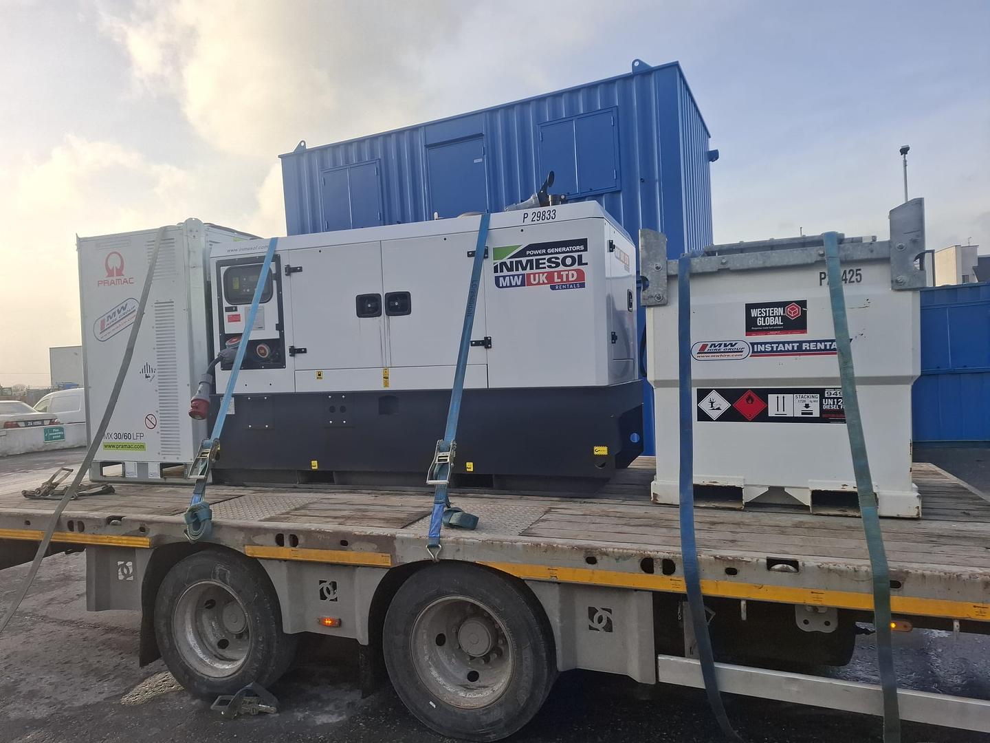 Battery bank & associated kit heading on a rental project