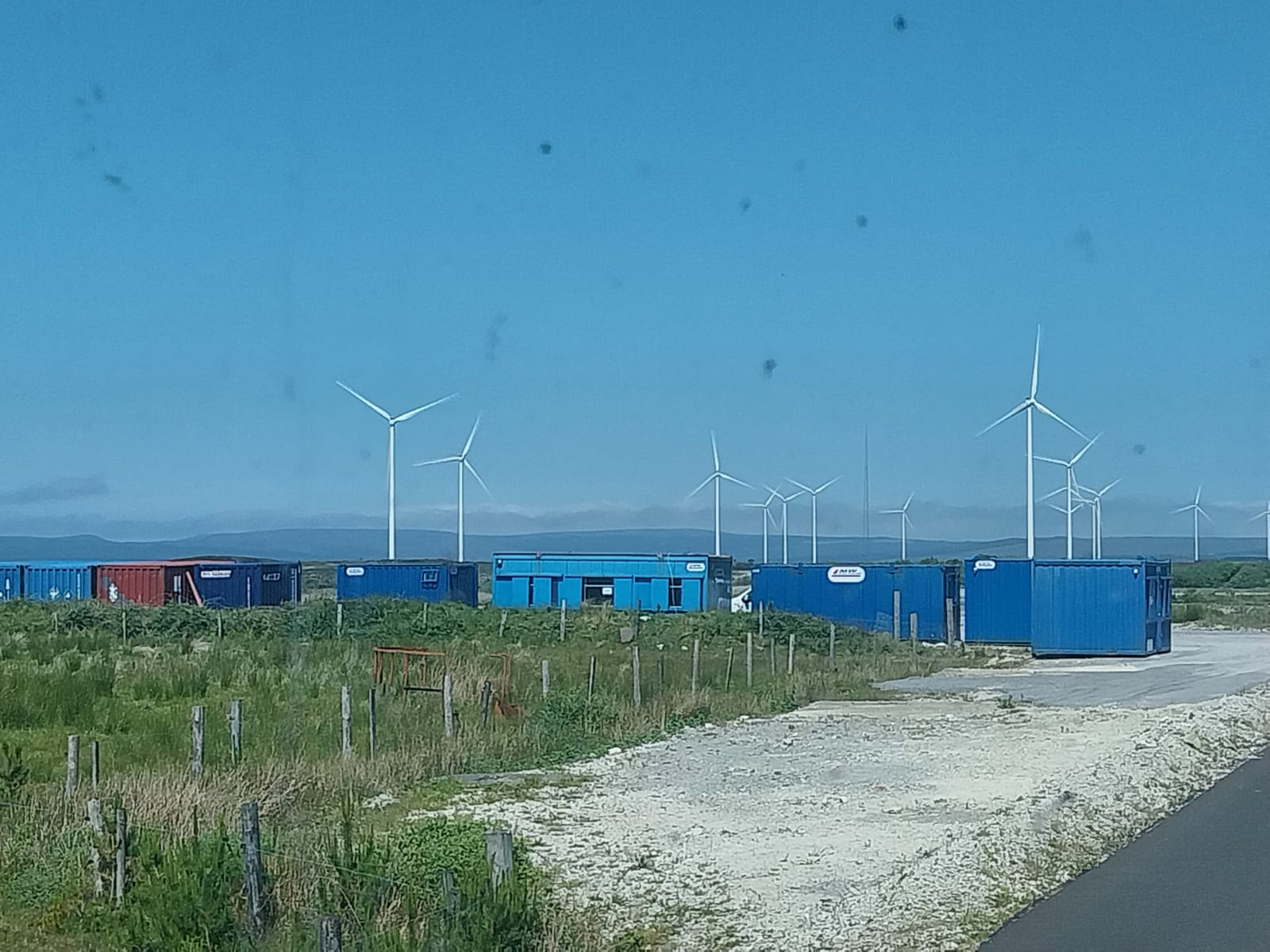 Compound set up on a windfarm in Mayo 