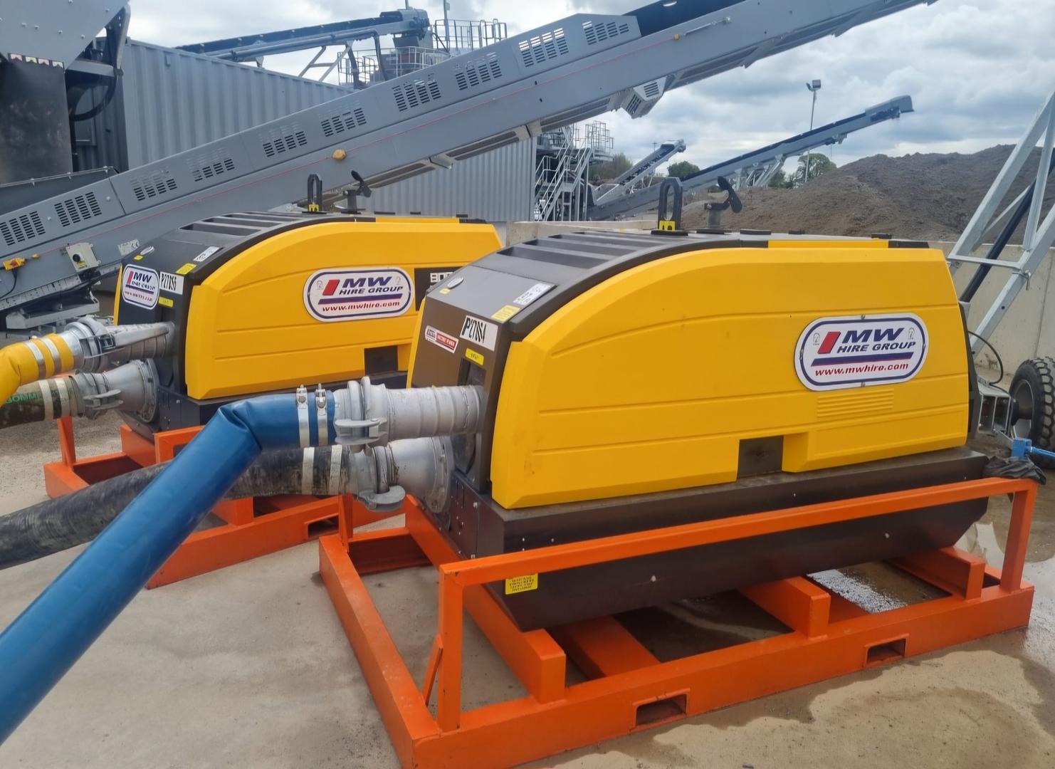 2 x new SPP 6" Silent water pumps working on site