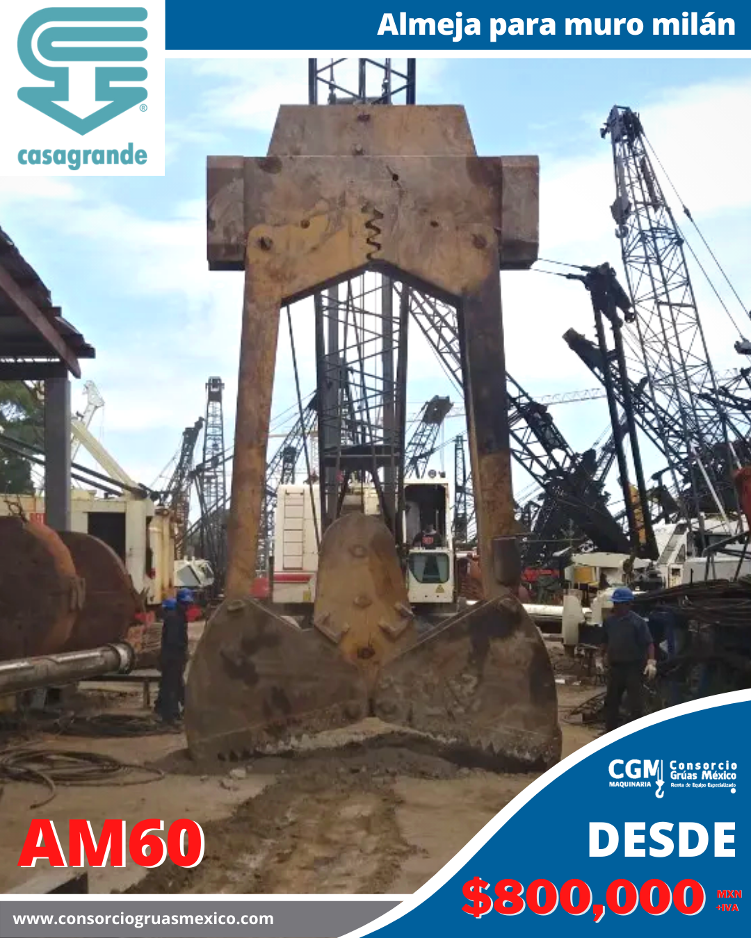 Almeja para muro milan Casa Grande AM-60 / Slurry Wall Casa Grande AM-60