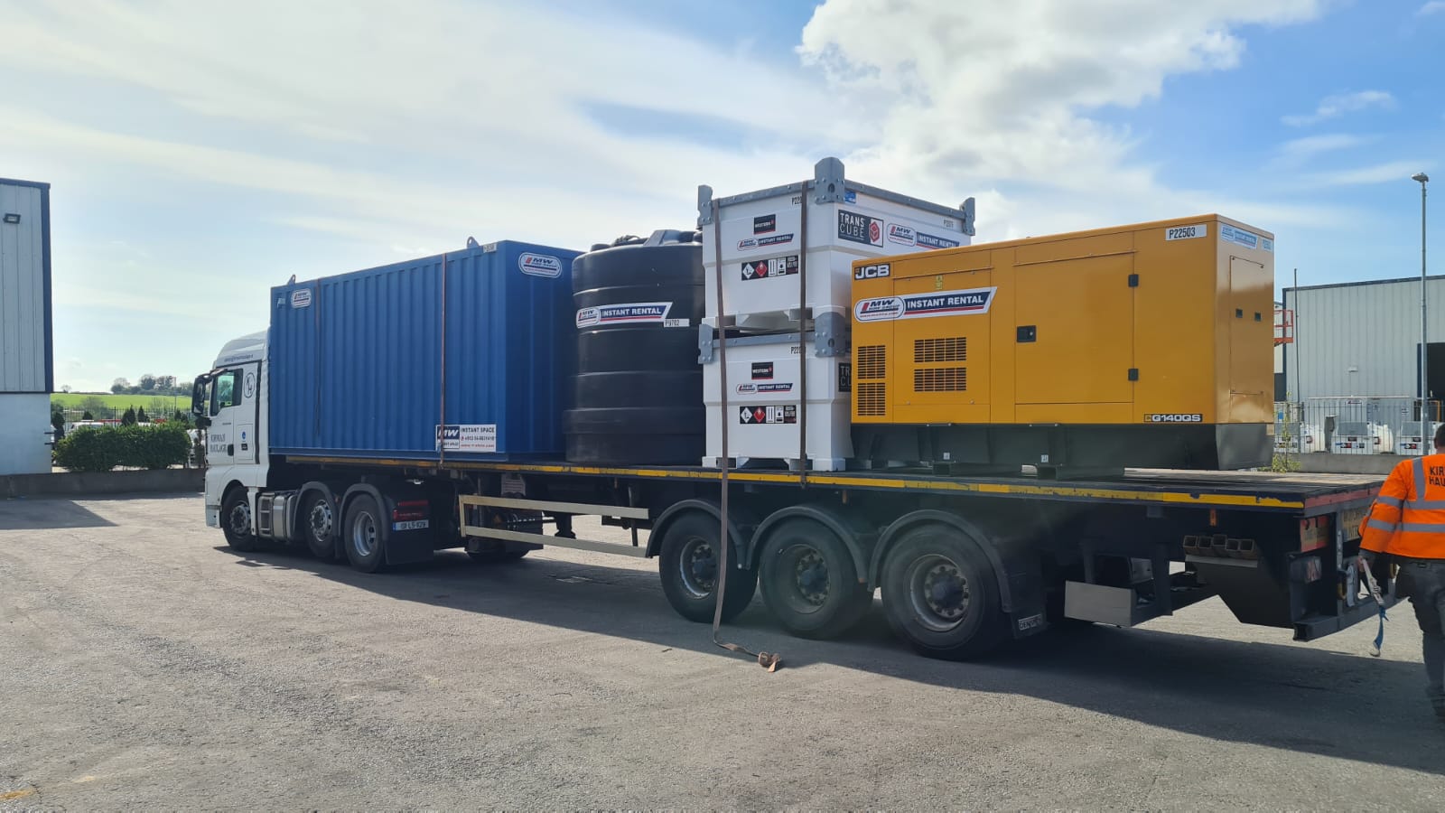 Truck load of rental equipment heading for a windfarm project 