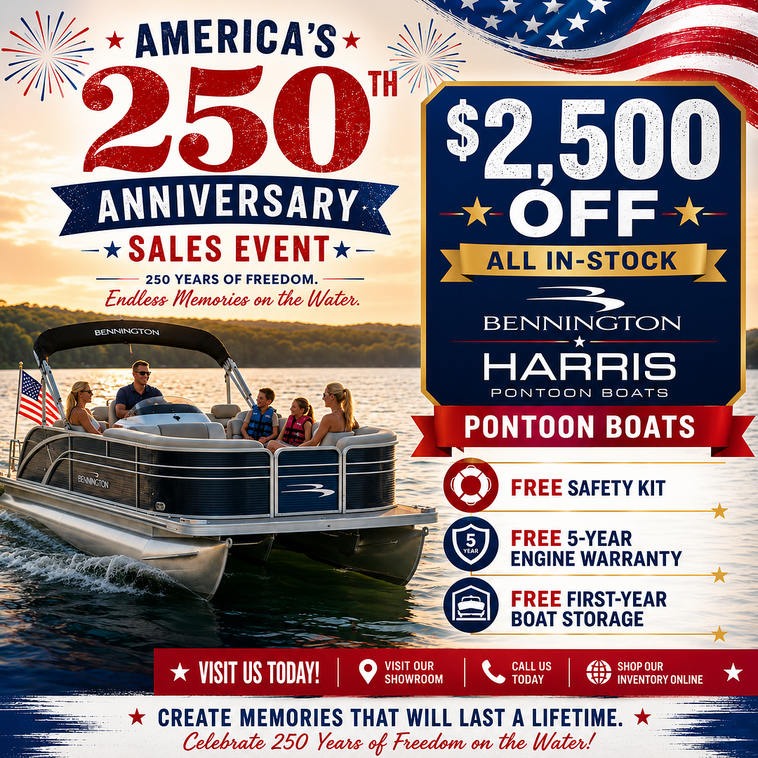 Celebrate America’s 250th Anniversary with USA Marine’s Biggest Pontoon Promotion of the Year