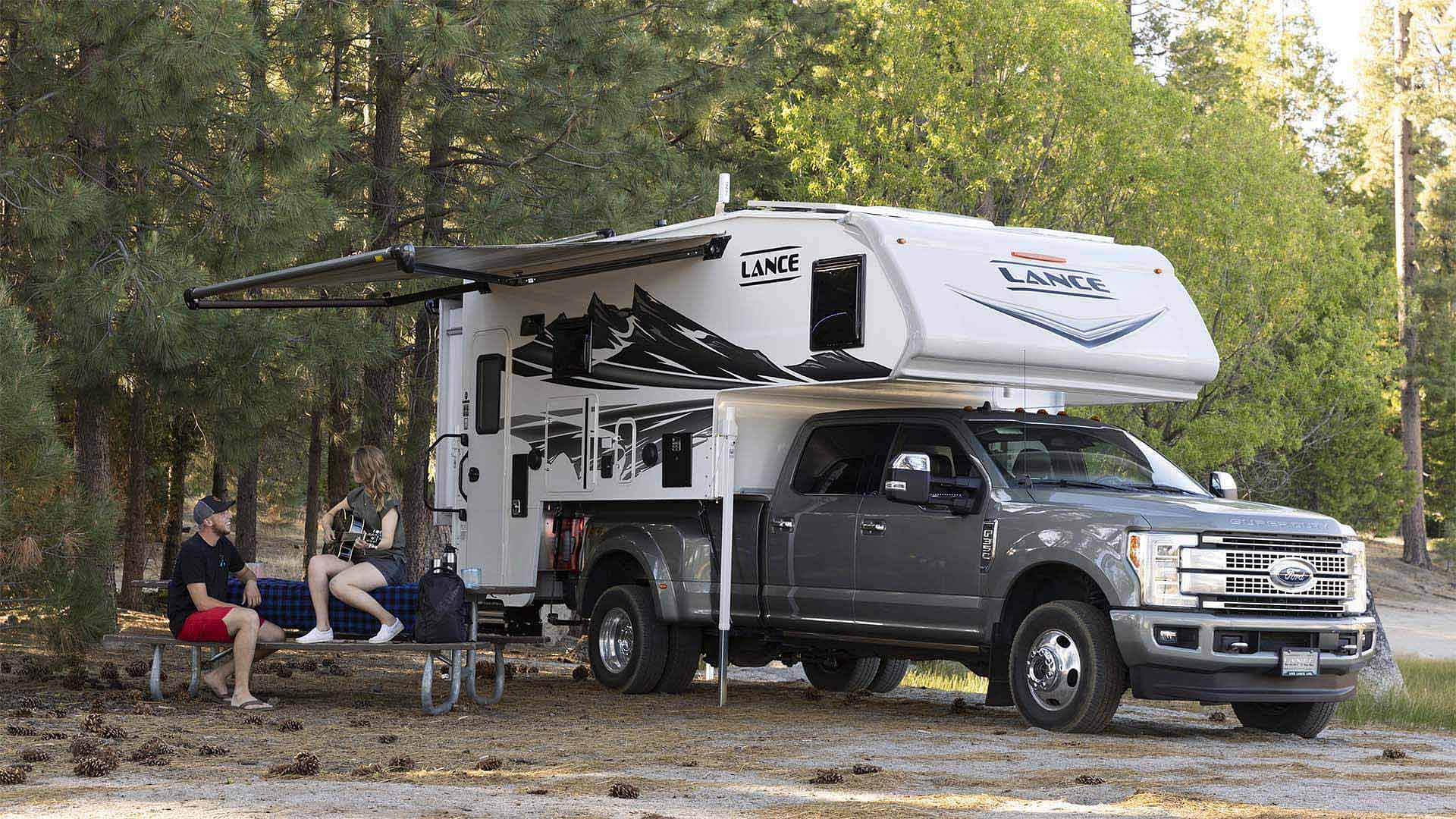 Lance truck camper mounted on a pickup