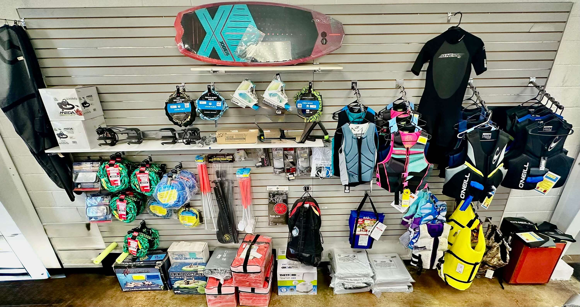 Mattas Marine and RV Pro Shop gear display