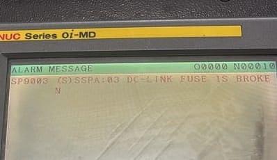 Fanuc Servo Alarm SP9003 (S)SSPA : 03 Repair In Selangor Factory