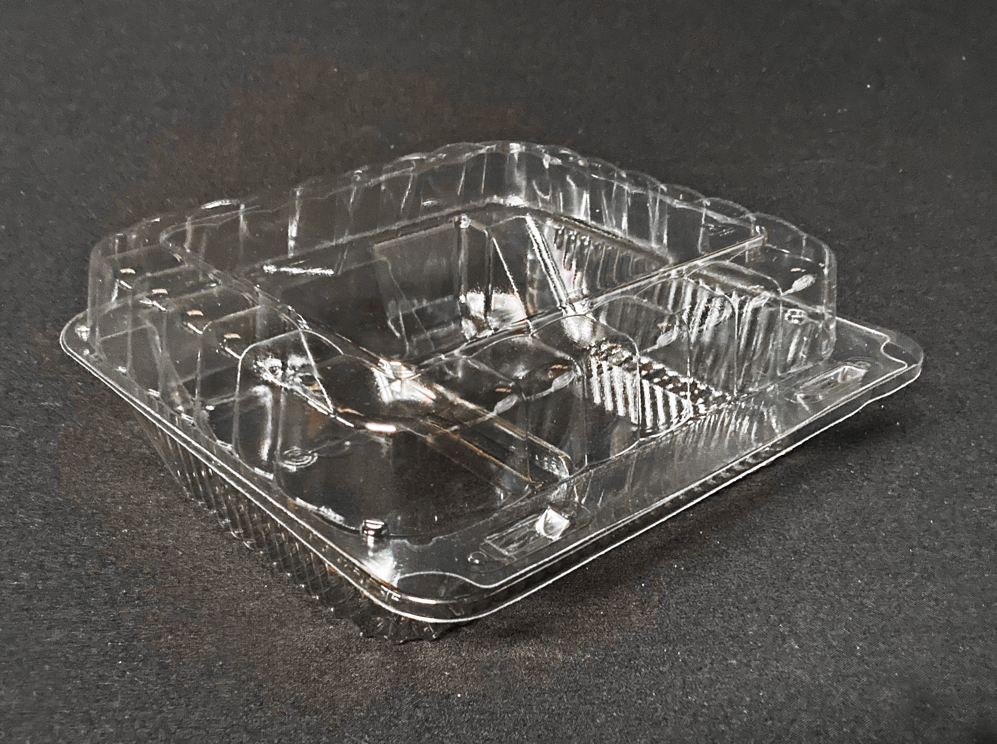 See-Through Plastic Food Containers -- Clamshell Display