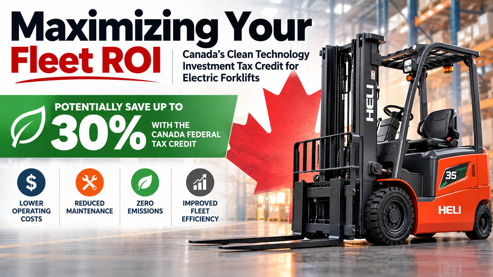 Canada’s Clean Technology Investment Tax Credit (ITC): Why Buying an Electric Forklift Now Can Pay Off