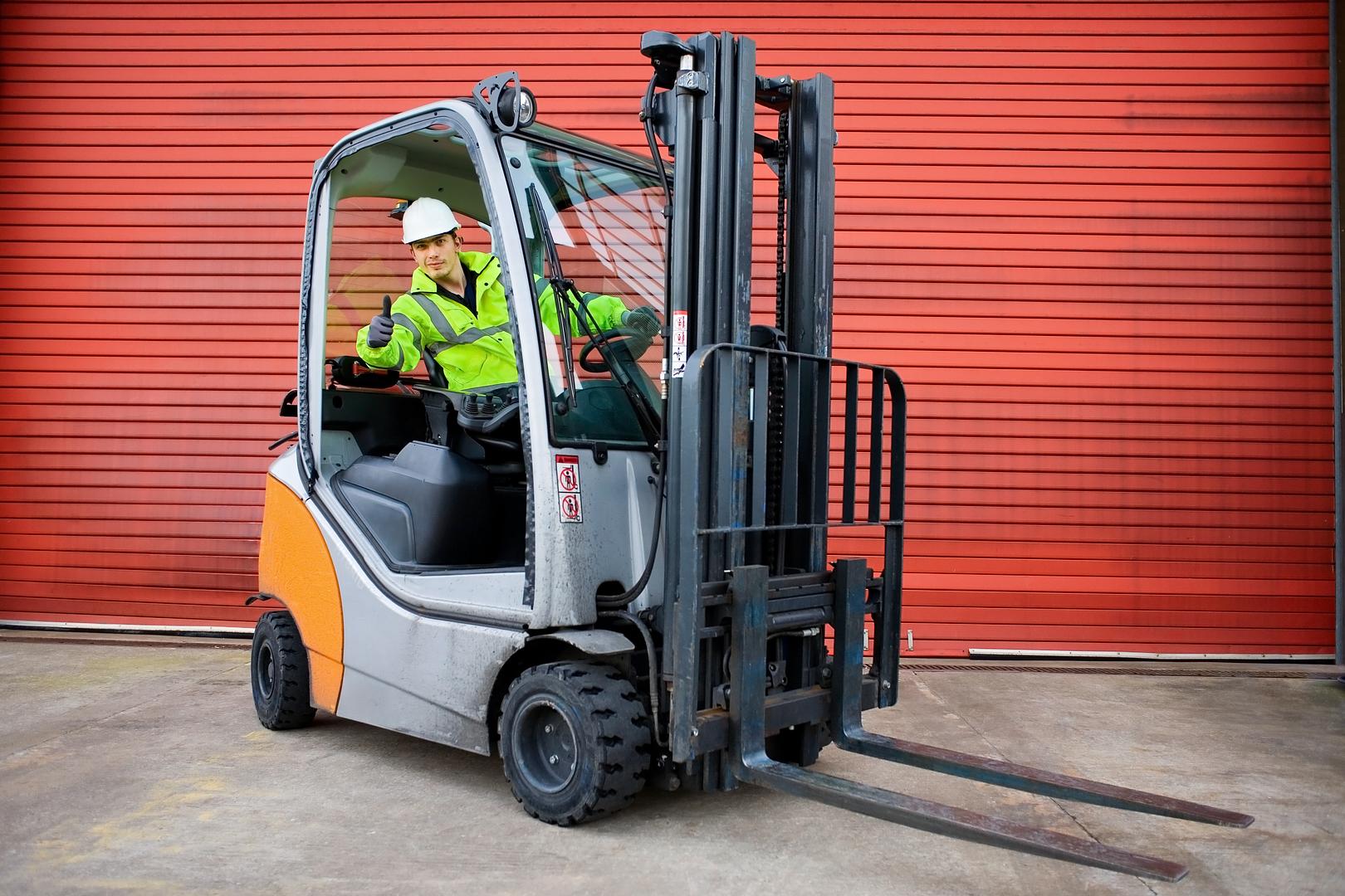 NovaLift Equipment technician carrying out an annual forklift safety inspection in the Greater Toronto Area