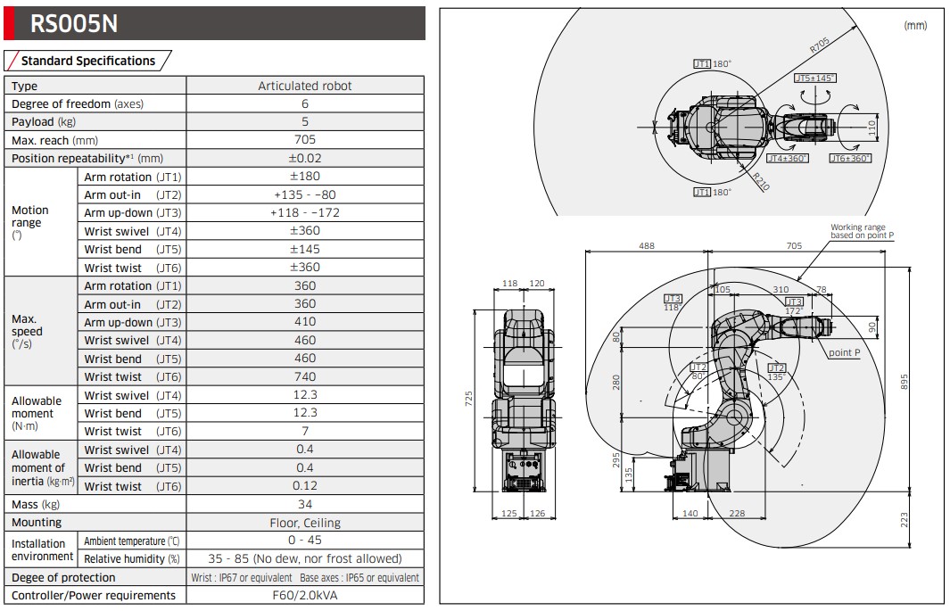 KAWASAKI RS005N 6 AXIS GENERAL PURPOSE ROBOT