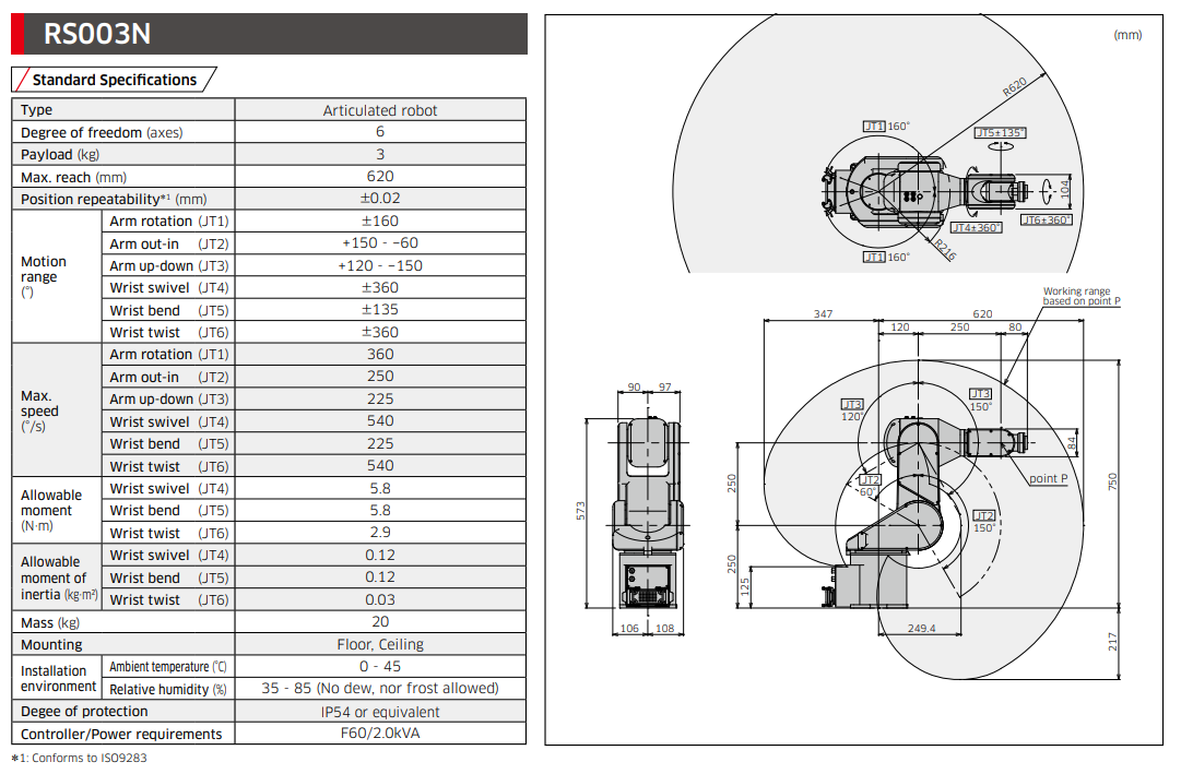 KAWASAKI RS003N 6 AXIS - GENERAL PURPOSE ROBOT