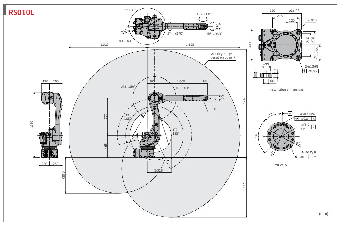 KAWASAKI RS010L 6 AXIS GENERAL PURPOSE ROBOT PAYLOAD 10 KG X 1,925 MM REACH