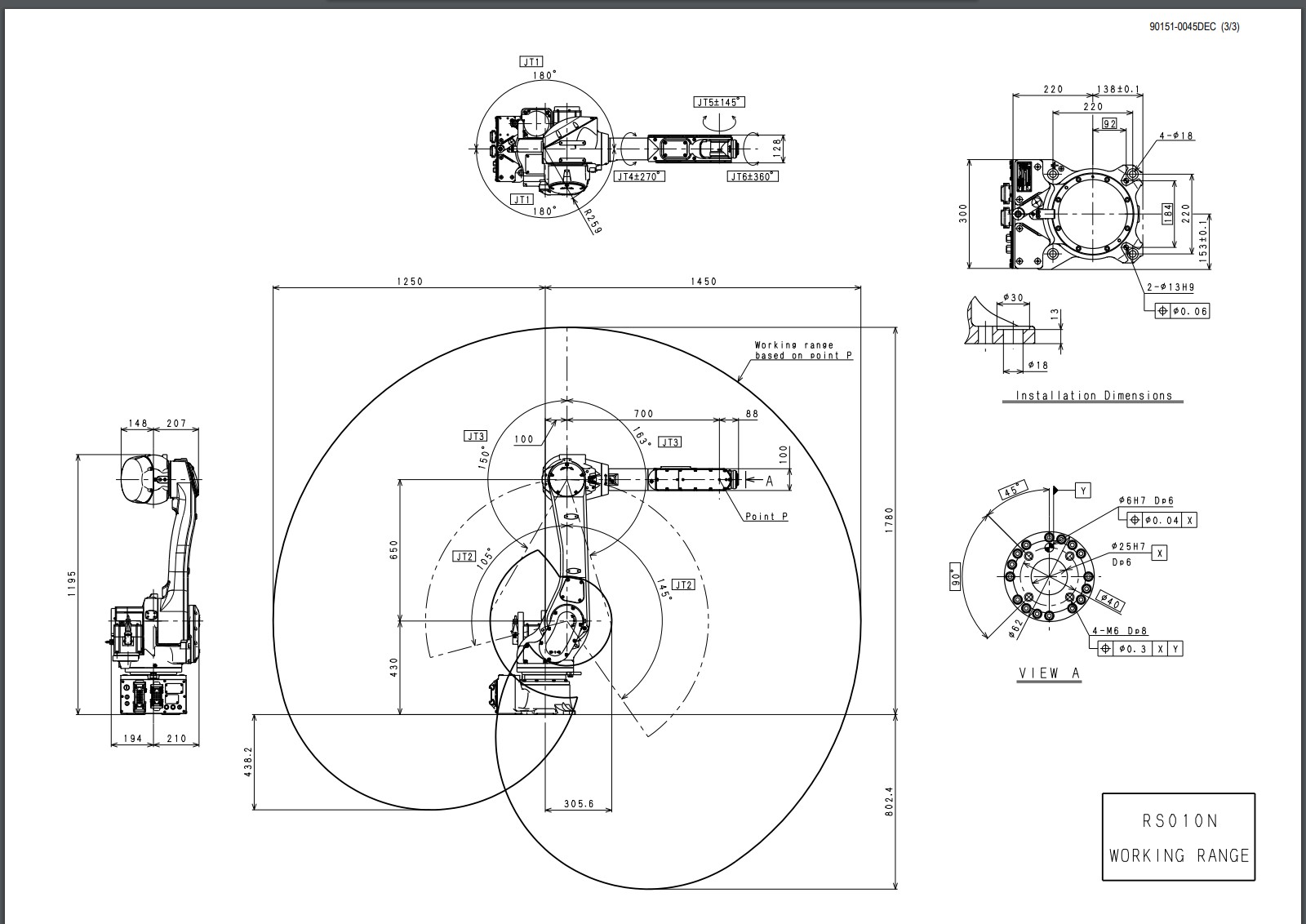 KAWASAKI RS010N 6 AXIS GENERAL PURPOSE ROBOT PAYLOAD 10 KG X 1450 MM REACH