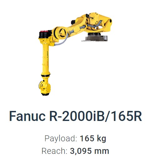 Fanuc R-2000iB/165R Data Sheet Rack Mount 6 Axis Robot