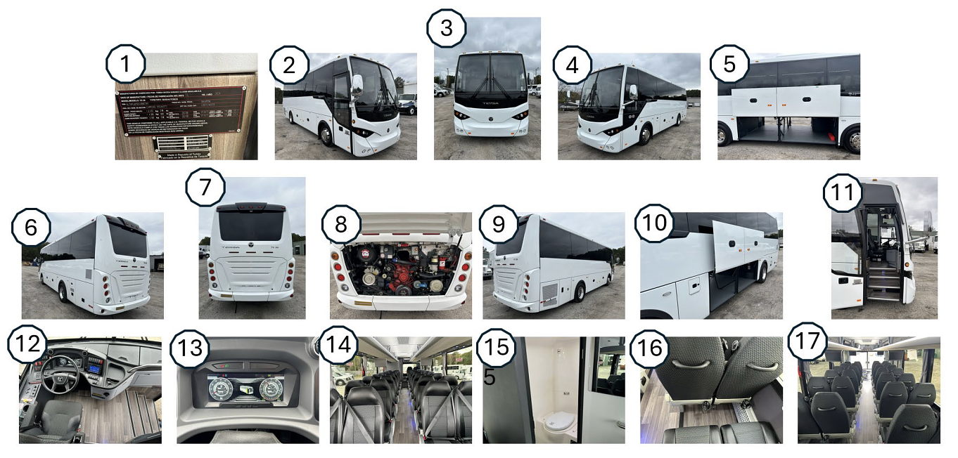 Example vehicle photo set numbered 1 through 17