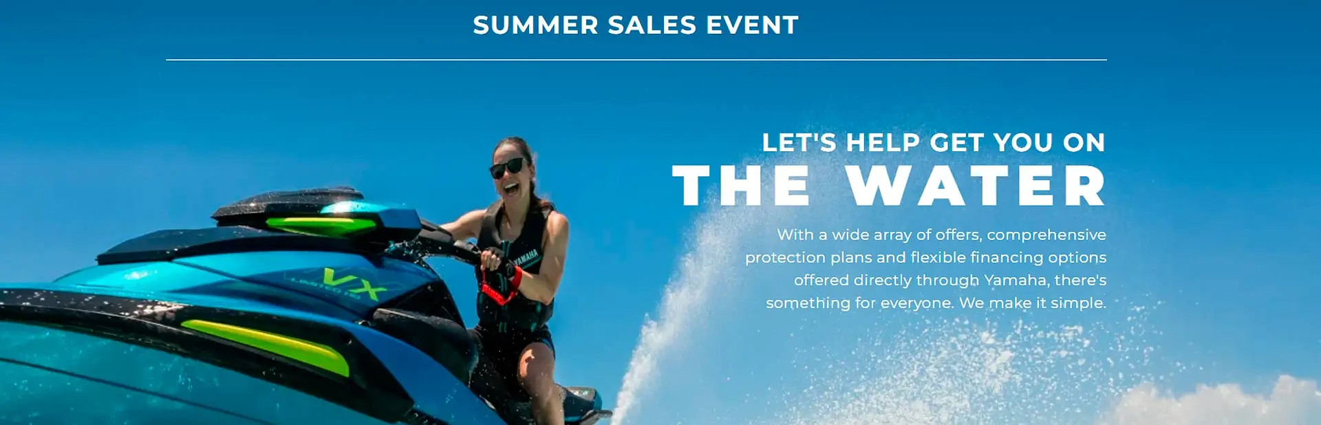 Yamaha WaveRunner Summer Sales Event promotional banner
