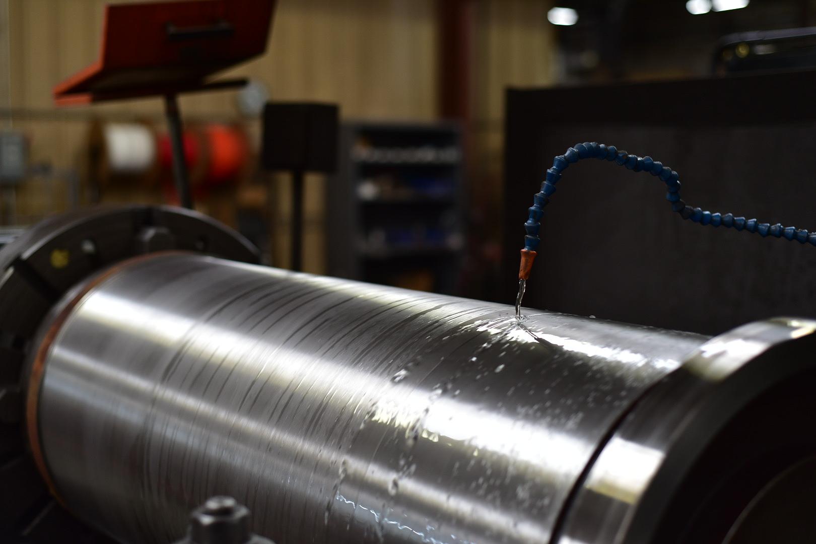 New Power Cylinder liner on lathe.JPG