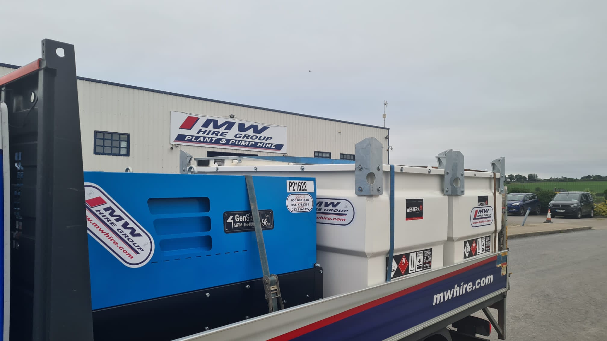 2 x New Genset 400amp Welders & 2 x Western Fuel Tanks SOLD to Civil Engineering Company in Co. Cork.... on its way to the customer 