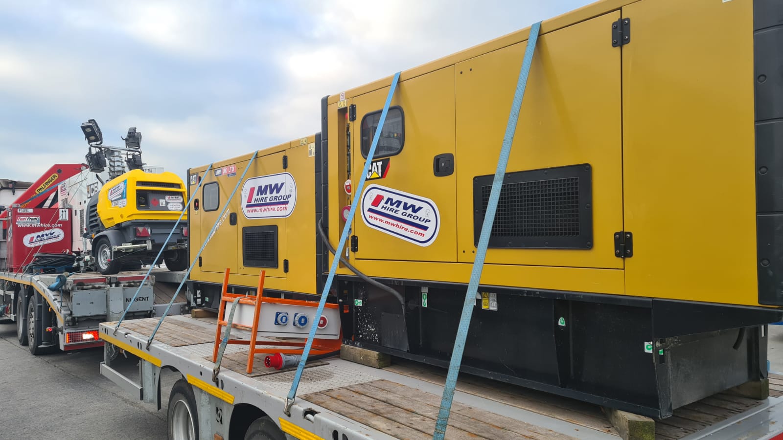 Load of Generators and Lighting towers heading out on a hire