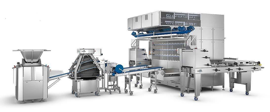 Glimek bread line in a working production bakery