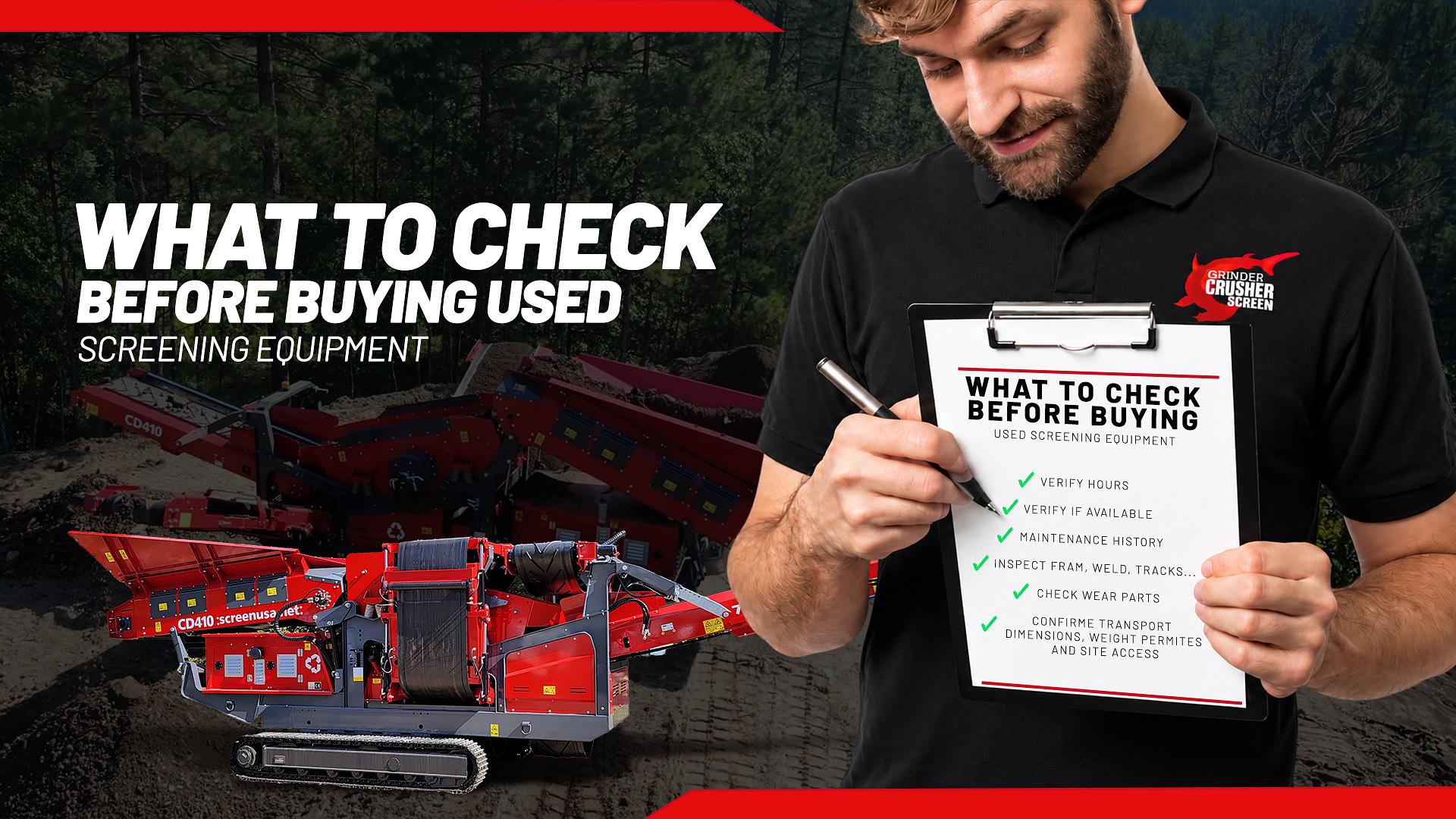 What to Check Before Buying Used Screening Equipment