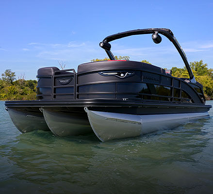 New Boat cruising on the water